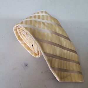 Calvin Klein 3.25 Yellow Striped‎ Silk Classic Necktie Tie
